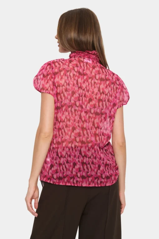 Lilja Short Sleeve Ruffle Blouse-Printed