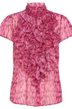 Lilja Short Sleeve Ruffle Blouse-Printed