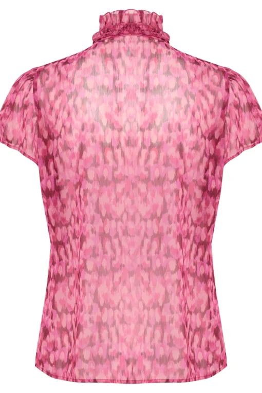 Lilja Short Sleeve Ruffle Blouse-Printed
