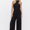 Linen Halter Neck Wide Leg Jumpsuit