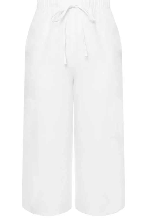 Linen Look Cropped Trousers