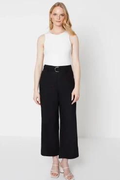 Linen Wide Leg Belted Trouser