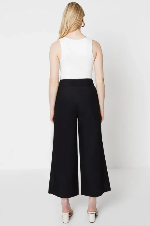 Linen Wide Leg Belted Trouser