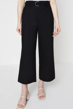 Linen Wide Leg Belted Trouser