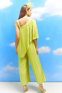 Lisa Tan One Shoulder Pleated Jumpsuit