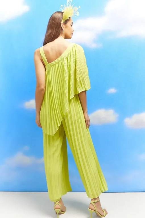Lisa Tan One Shoulder Pleated Jumpsuit