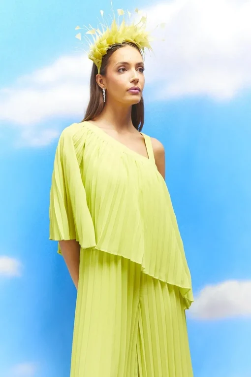 Lisa Tan One Shoulder Pleated Jumpsuit