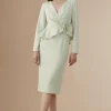 Lisa Tan Rose Detail Long Sleeve Pencil Dress