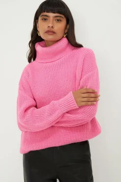 Longline Roll Neck Chunky Jumper