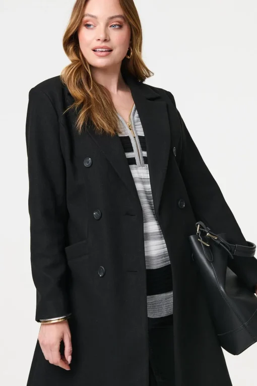 Longline Tailored Button Front Coat