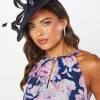 Loop And Feather Large Brim Fascinator