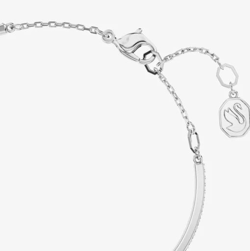 Luna White Mixed Cuts Moon Rhodium Plated Bangle 5666175 (M)