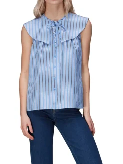 Maggie Stripe Collar Top-Striped