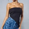 Marble Print Denim Shorts