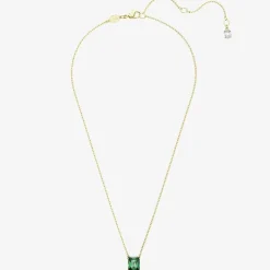 Matrix Green Mixed Cuts Gold Tone Plated Necklace 5677141