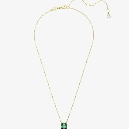 Matrix Green Mixed Cuts Gold Tone Plated Necklace 5677141