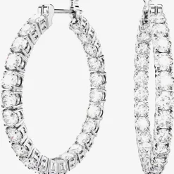 Matrix White Cubic Zirconia Hoop Earrings 5647715