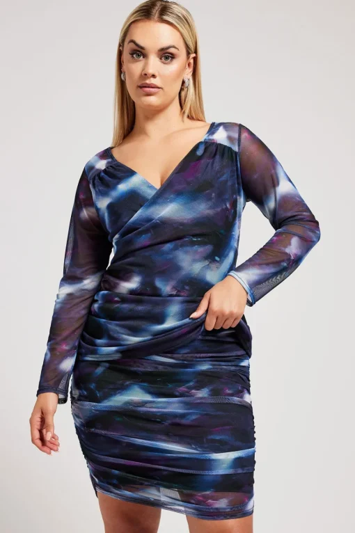 Mesh Abstract Print Top