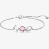 Mesmera Pink Mixed Cuts Rhodium Plated Bracelet 5668361 (M)