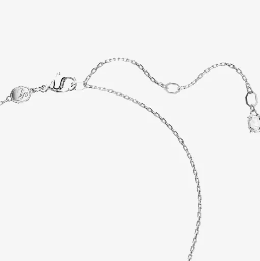 Mesmera Pink Mixed Cuts Rhodium Plated Necklace 5668275