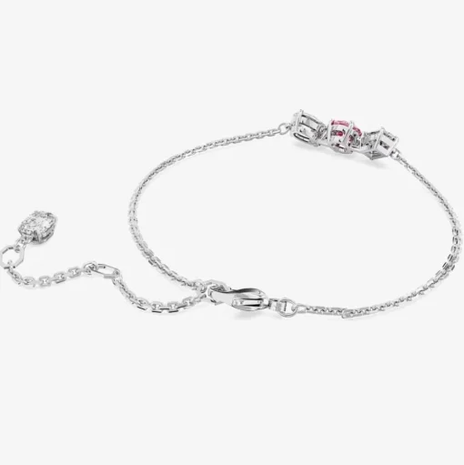 Mesmera Pink Mixed Cuts Rhodium Plated Bracelet 5668361 (M)