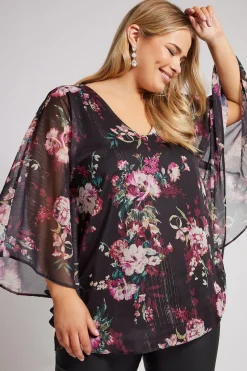 Metallic Cape Blouse