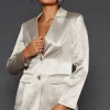 Metallic Double Breasted Blazer