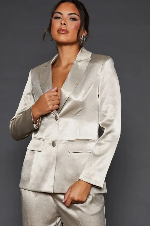 Metallic Double Breasted Blazer
