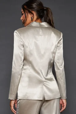 Metallic Double Breasted Blazer