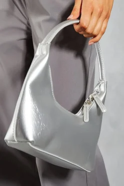 Metallic Double Zip Handbag