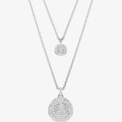 Meteora Rhodium Plated Layered Pendant Necklace 5684244