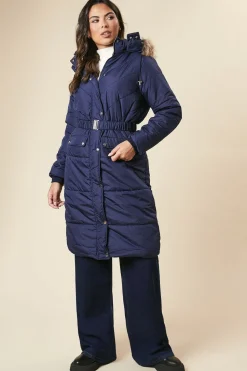 Midi Luxe Padded Belted Coat