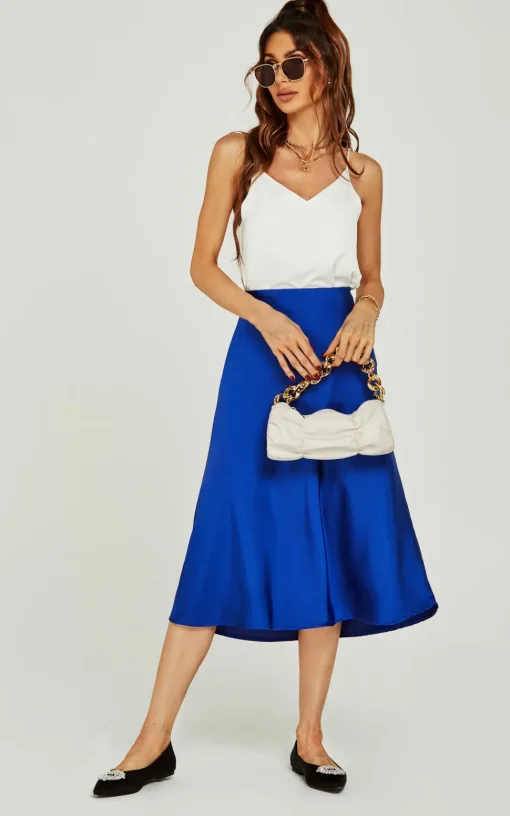 Midi Skirt In Royal Blue