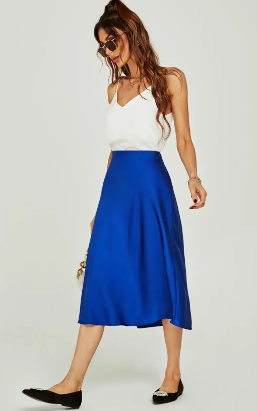 Midi Skirt In Royal Blue
