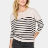 MilaSZ Round Neck Casual Fit Pullover-Striped