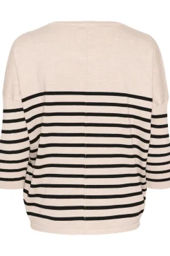 MilaSZ Round Neck Casual Fit Pullover-Striped