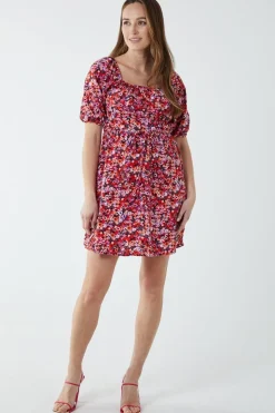 Milkmaid Square Neck Puff Sleeve Mini Dress