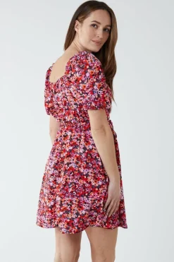 Milkmaid Square Neck Puff Sleeve Mini Dress