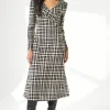 Mono Check Jacquard Wrap Dress