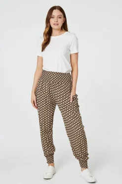 Mosaic Print High Waist Harem Trousers