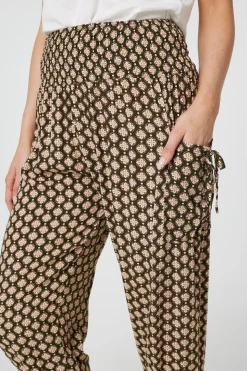 Mosaic Print High Waist Harem Trousers