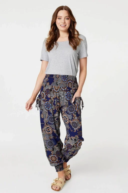 Mosaic Print Pocket Detail Pants