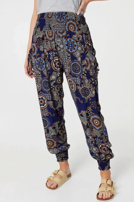Mosaic Print Pocket Detail Pants