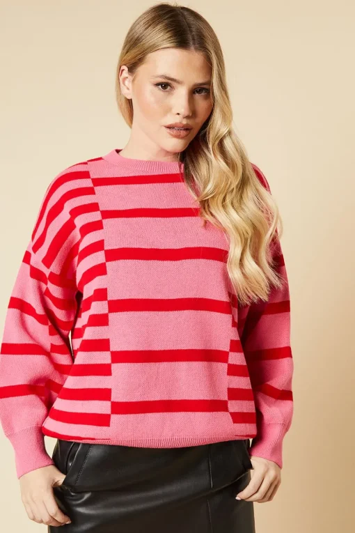 Multi Stripe Crew Neck Jumper