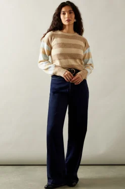 Multi Stripe Crew Neck Jumper