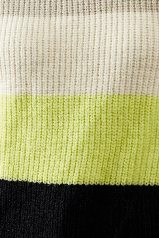 Multi Stripe High Neck Jumper