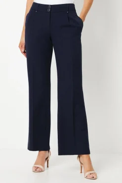 Navy Smart Wide Leg Trousers