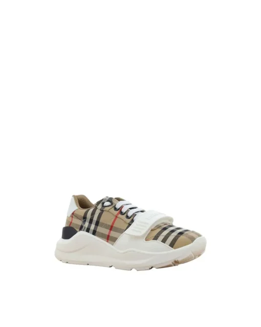 New Regis Sneakers with Velcro Strap and Iconic Check Pattern
