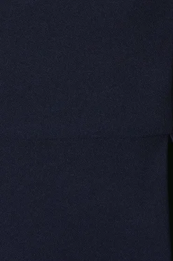 Notch Neck Bardot Detail Crepe Pencil Dress