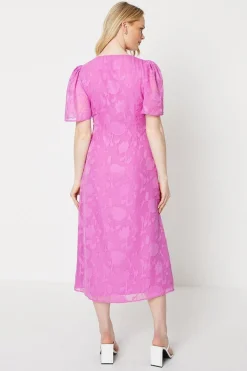 Occasion Button Jaquard Midi Dress
